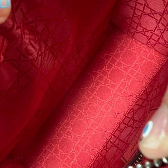 100% Authentic Dior Patent Medium Red Leather Satchel Bag - Picture 13 of 16